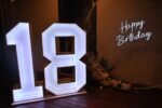 Light-up number hire in Australia for birthdays, weddings & events. LED numbers with delivery, setup & customizable sizes available.