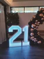 Light-up number hire in Australia for birthdays, weddings & events. LED numbers with delivery, setup & customizable sizes available.